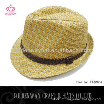 Grossiste taille standard pour adultes Papier Straw Fedora Hat